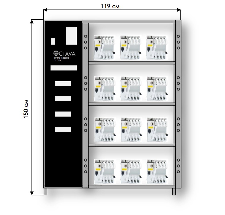 OCTAVA HYDRO V12 - Установка для охлаждения Antminer S21 Hyd